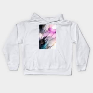 Flamingo Bayou - Abstract Alcohol Ink Art Kids Hoodie